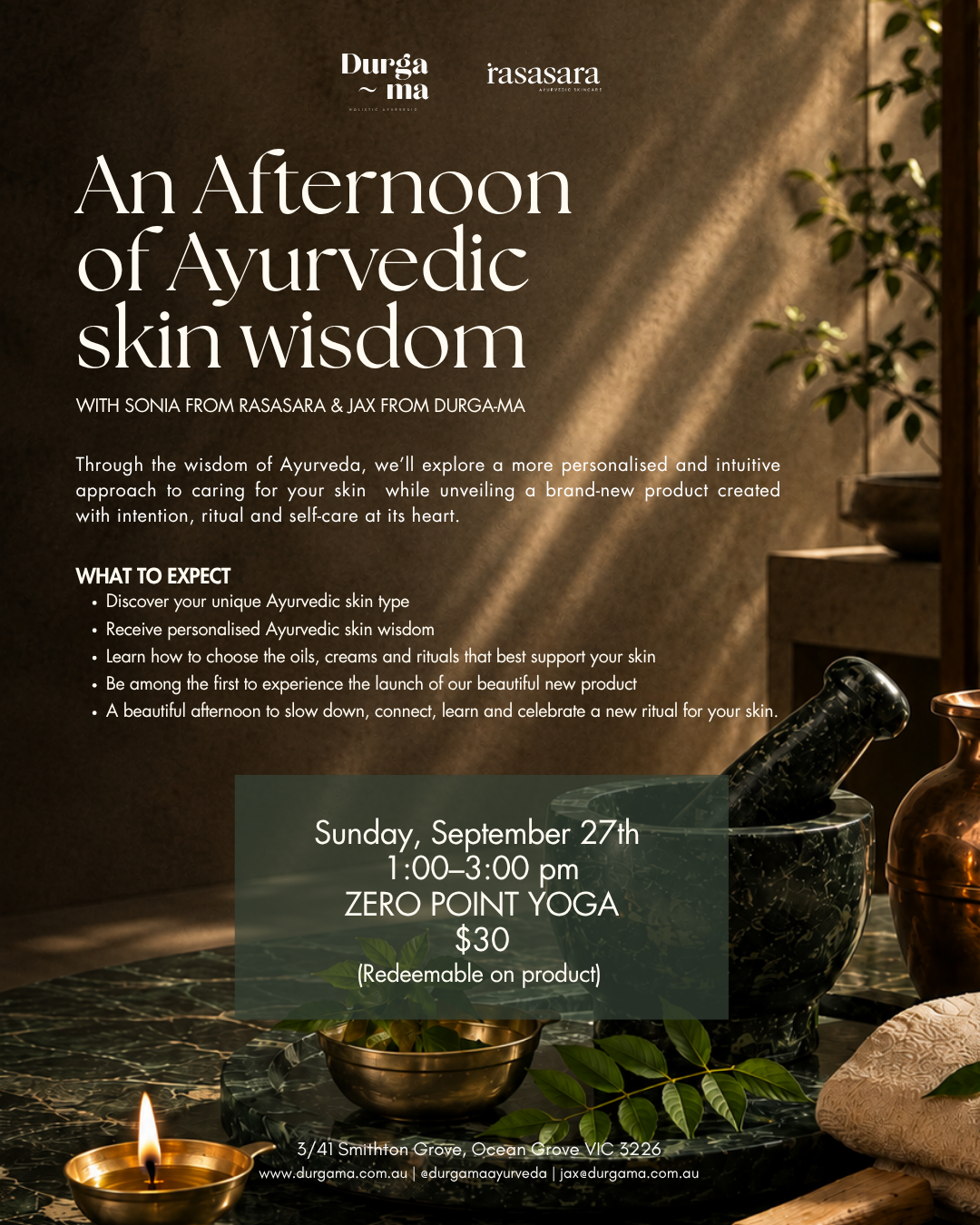 An Afternoon  of Ayurvedic skin wisdom